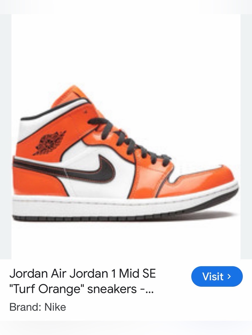 Nike Air Jordan 1 Mid Orange White Black Sneaker